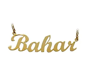 Bitişik el yazısıyla Bahar yazılı 14 ayar sarı altın isim kolye